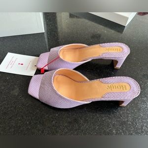 Rouje Lilac Snakeskin NWT Mules size 39